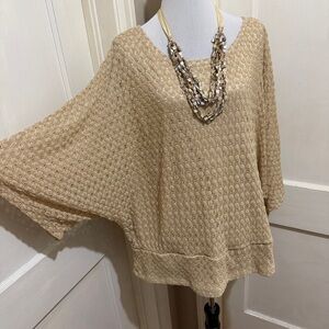 Cato Gold Holiday Knit Blouse Plus Size